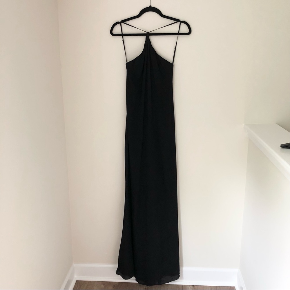 Reformation Spaghetti Strap Hi Neckline Maxi Dress